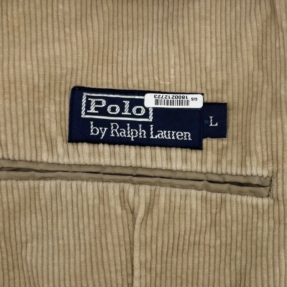 Polo‎ Ralph Lauren Vintage Blazer Mens L Tan Corduroy 3-Button Sport Coat Jacket